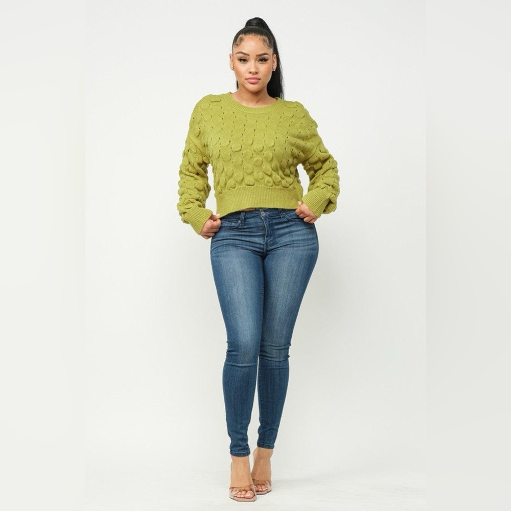 NWT - Hera Collection Checkerboard Cropped Sweater - Size Medium. - Picture 2 of 13